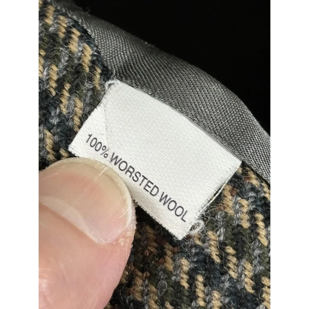 Vintage Orvis Blazer Mens 44S‎ Brown Houndstooth Wool Sport Coat Two Button